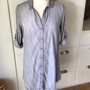 Cloth & Stone button down grey 3/4 sleeve dress